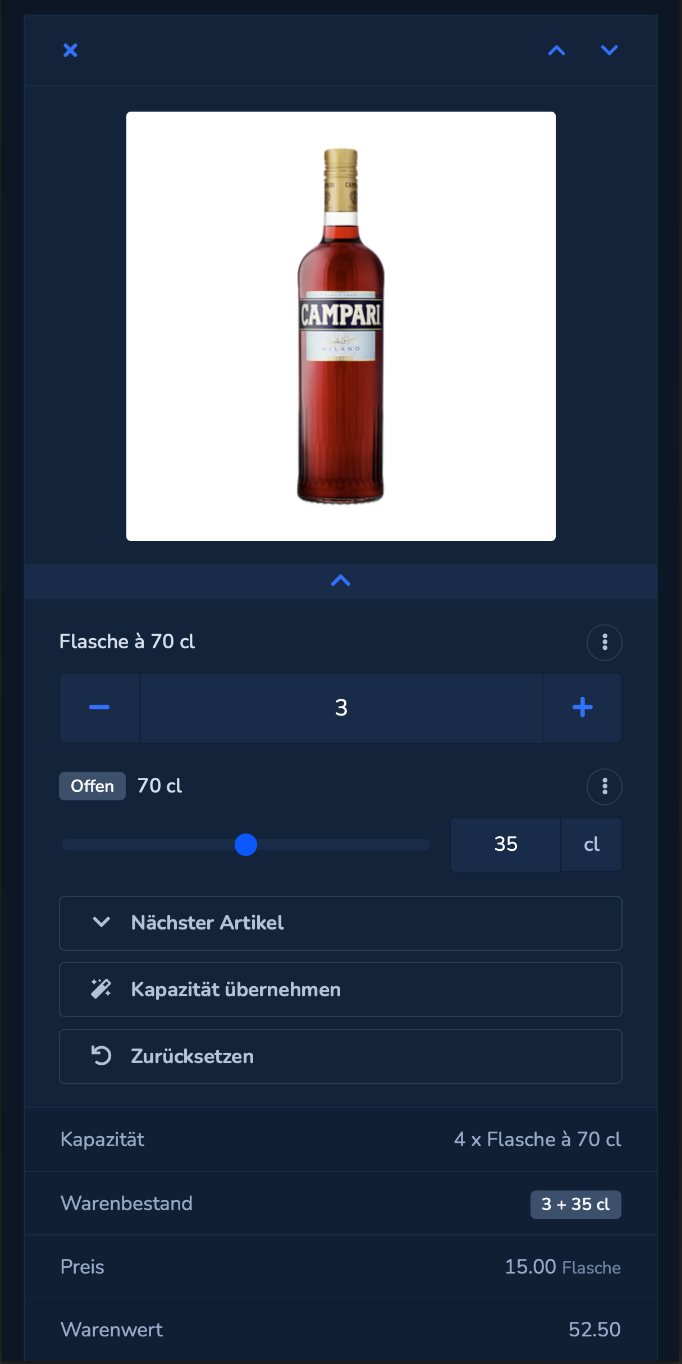 YBM Inventory: Kapazitäten festlegen. Teilmengen flexibel erfassen.