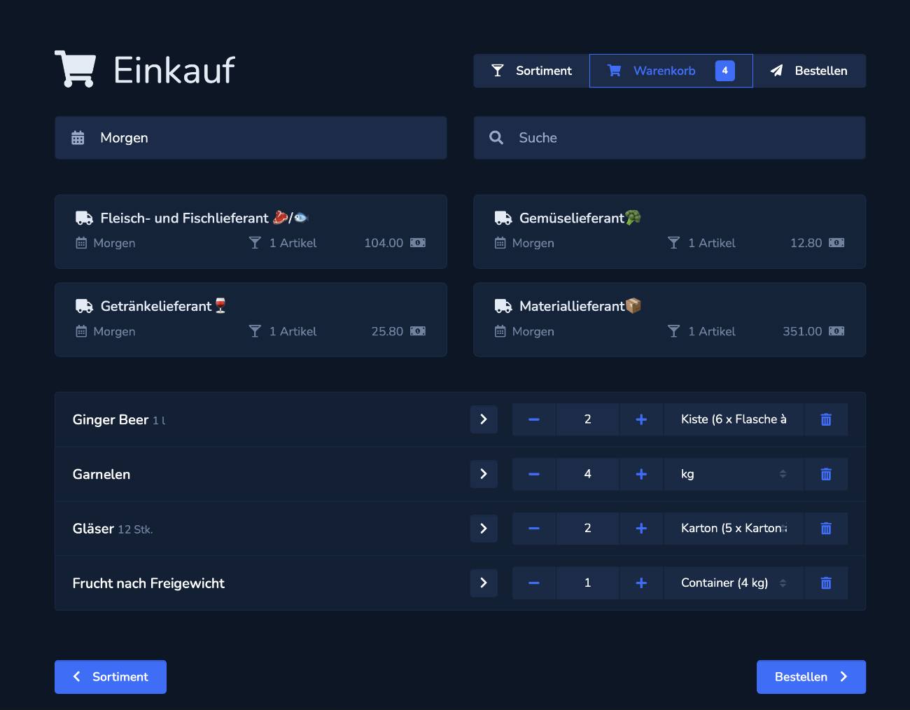 YBM Shop: Ein Warenkorb für alle Lieferanten.