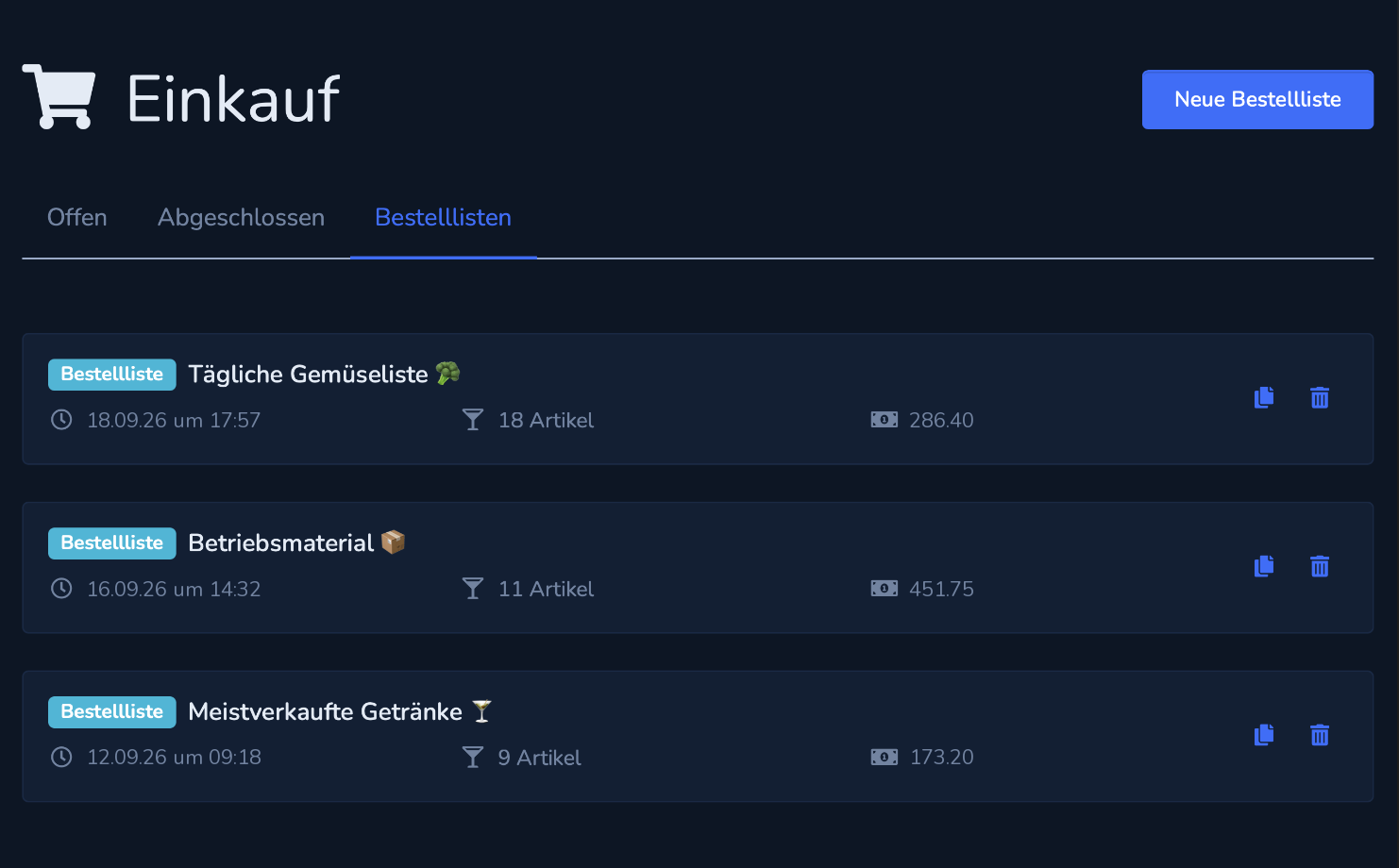 YBM Shop: Wiederkehrende Bestellungen schneller erledigen.